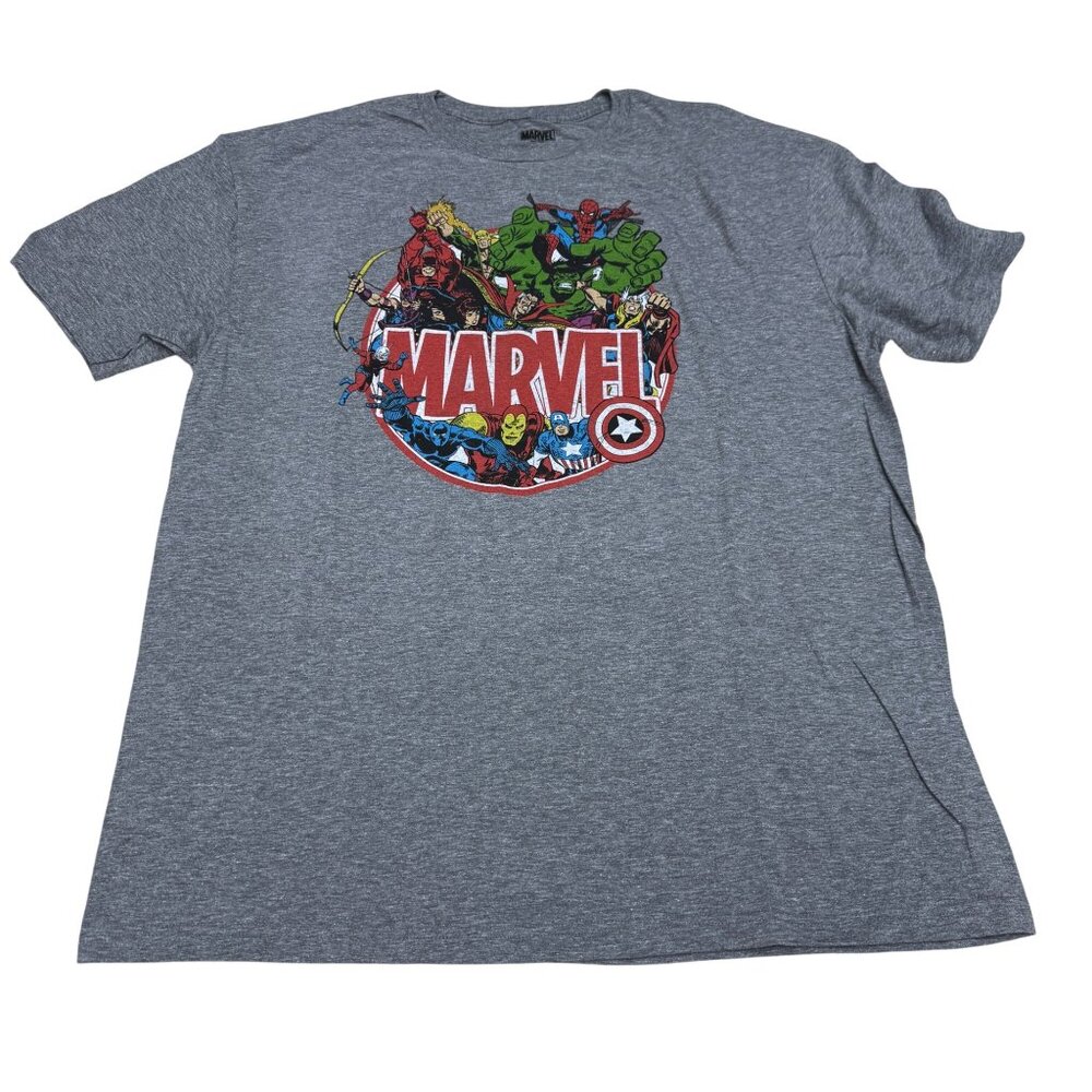 Marvel Avengers Graphic Mens Gray SS Tshirt, Size XL